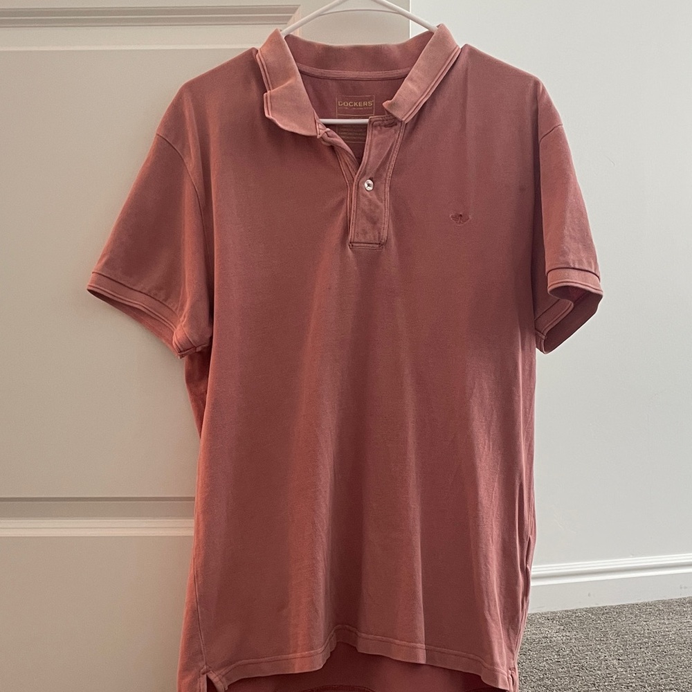 Dockers Men's Light Pink Polo Shirt